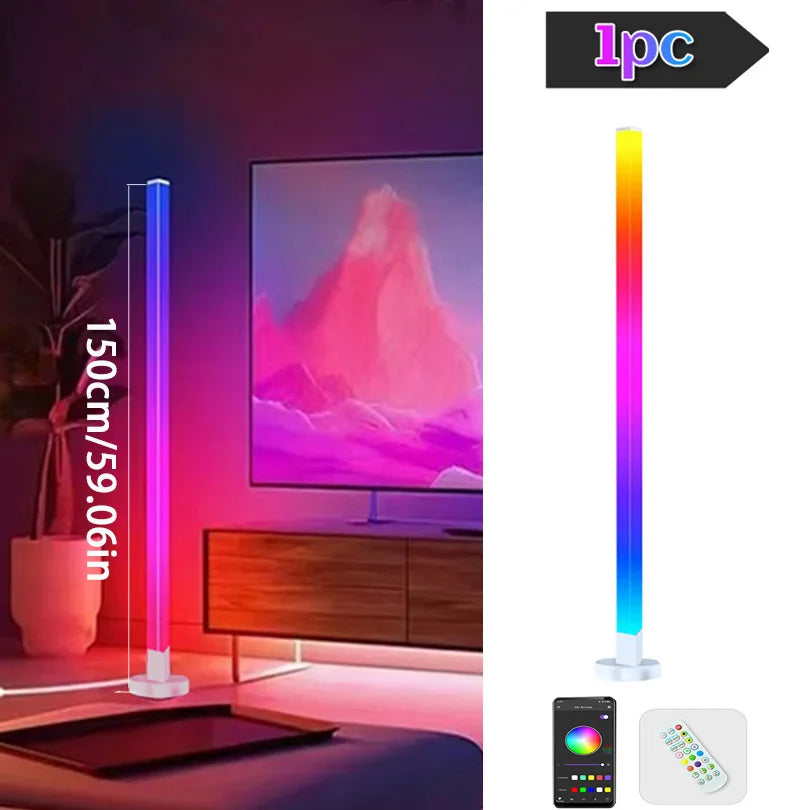Smart RGB Corner Floor Lamp – APP Controlled Modern LED Mood Light for Gaming & Bedroom 🌈✨