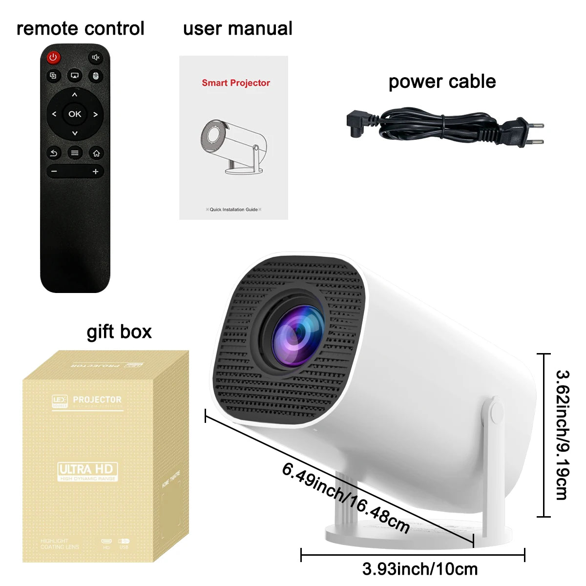 Smart Mini 4K Projector – Wi-Fi & Bluetooth Home Theater