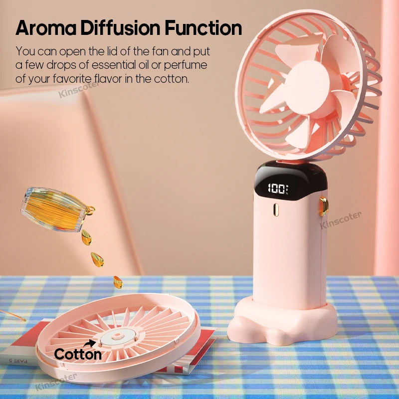 Portable Foldable Mini Fan with Phone Stand & LED Display
USB-C