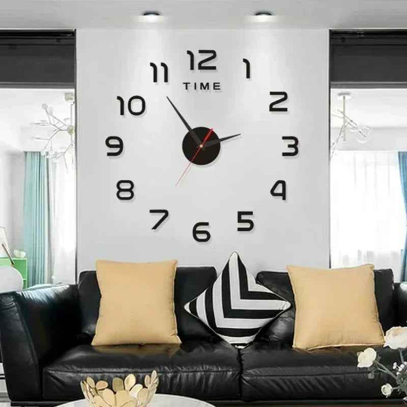 DIY Acrylic Wall Clock │ Frameless Mirror Decor │ Modern Living Room Clock