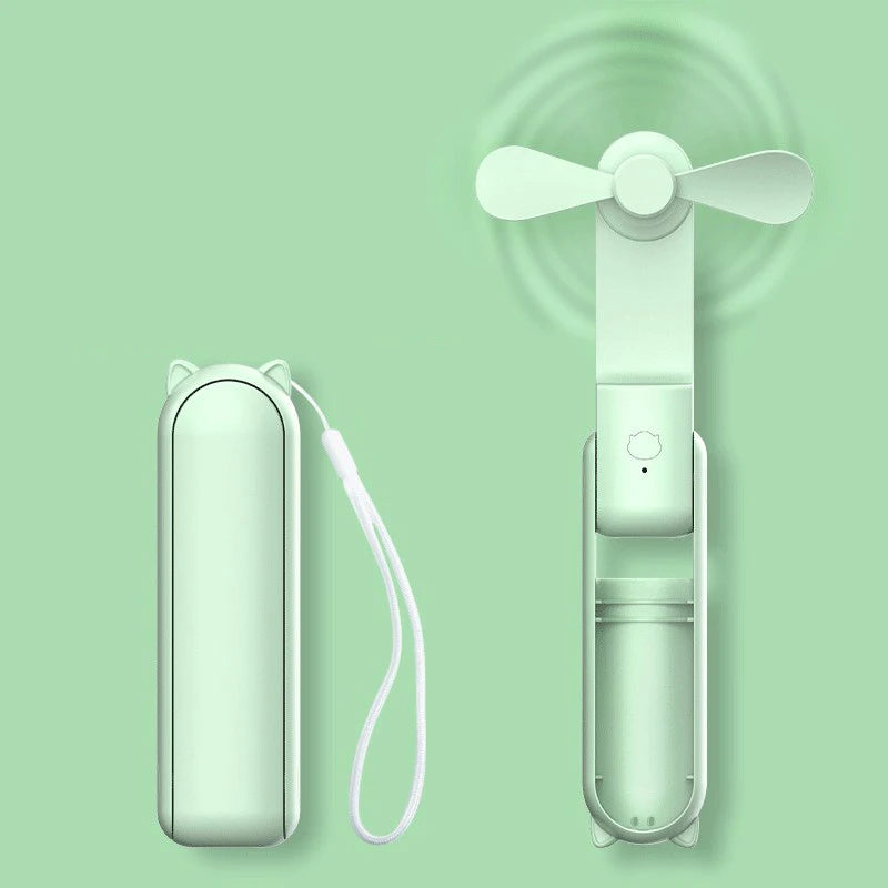 Portable Mini Fan – USB Rechargeable Foldable Cooling Fan 🌬️✨