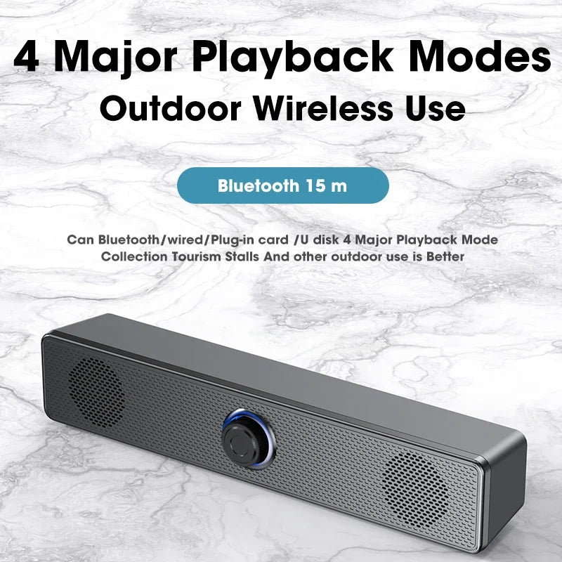 Compact Wireless TV Soundbar – Deep Bass Bluetooth Speaker 🔊