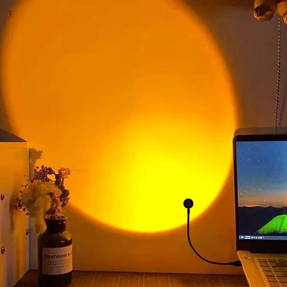 مصباح إسقاط الغروب USB لإضاءة الغرفة الجمالية
