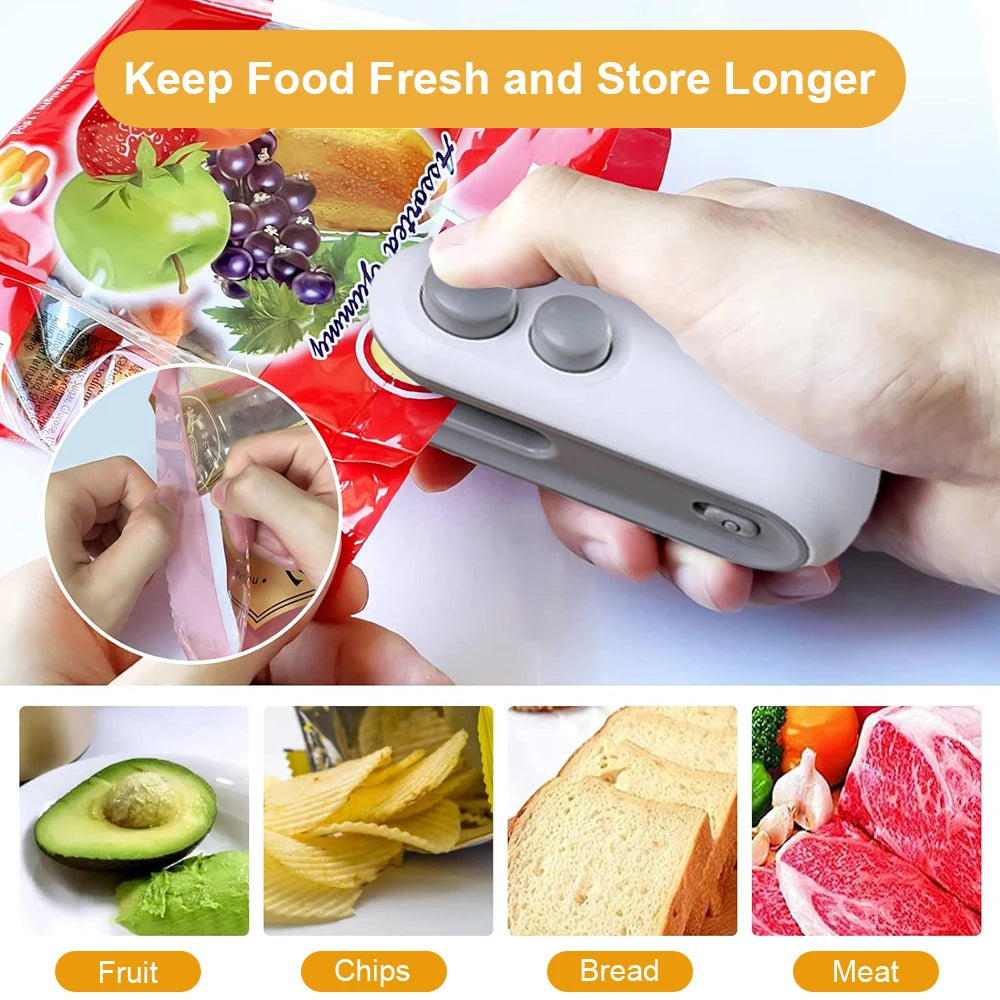 Mini Heat Bag Sealer – Portable Handheld Food Bag Sealer for Snack & Storage Bags