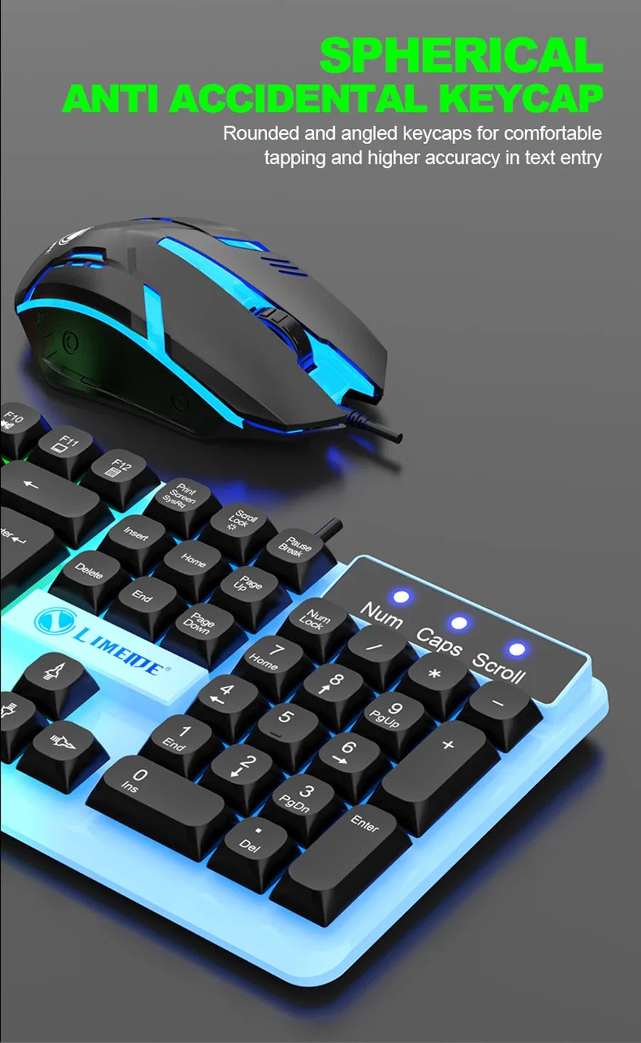 مجموعة لوحة مفاتيح وماوس للألعاب NG GTX350 | مجموعة ألعاب بإضاءة RGB LED