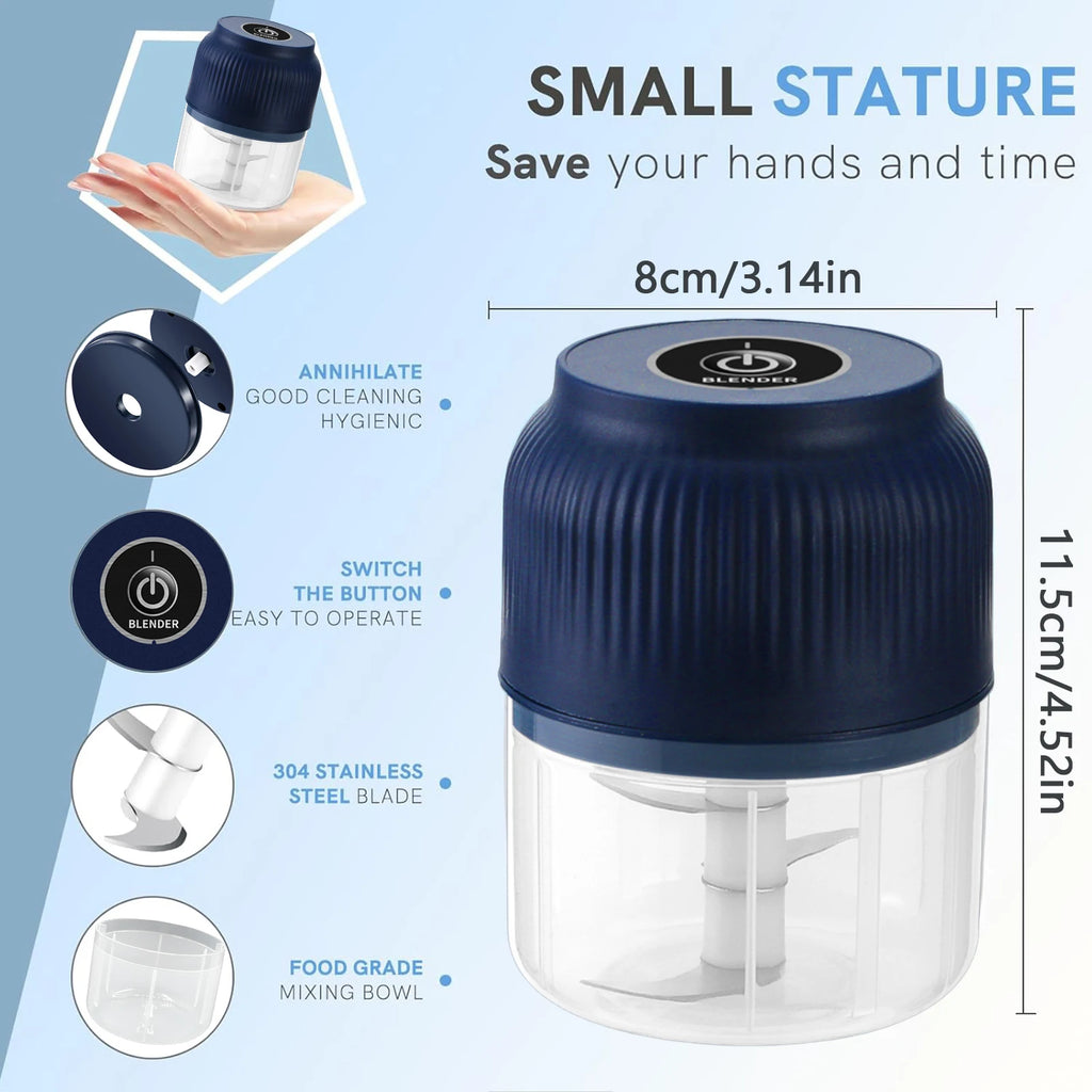 250ml Mini Wireless Garlic Chopper | USB Rechargeable Food Processor
