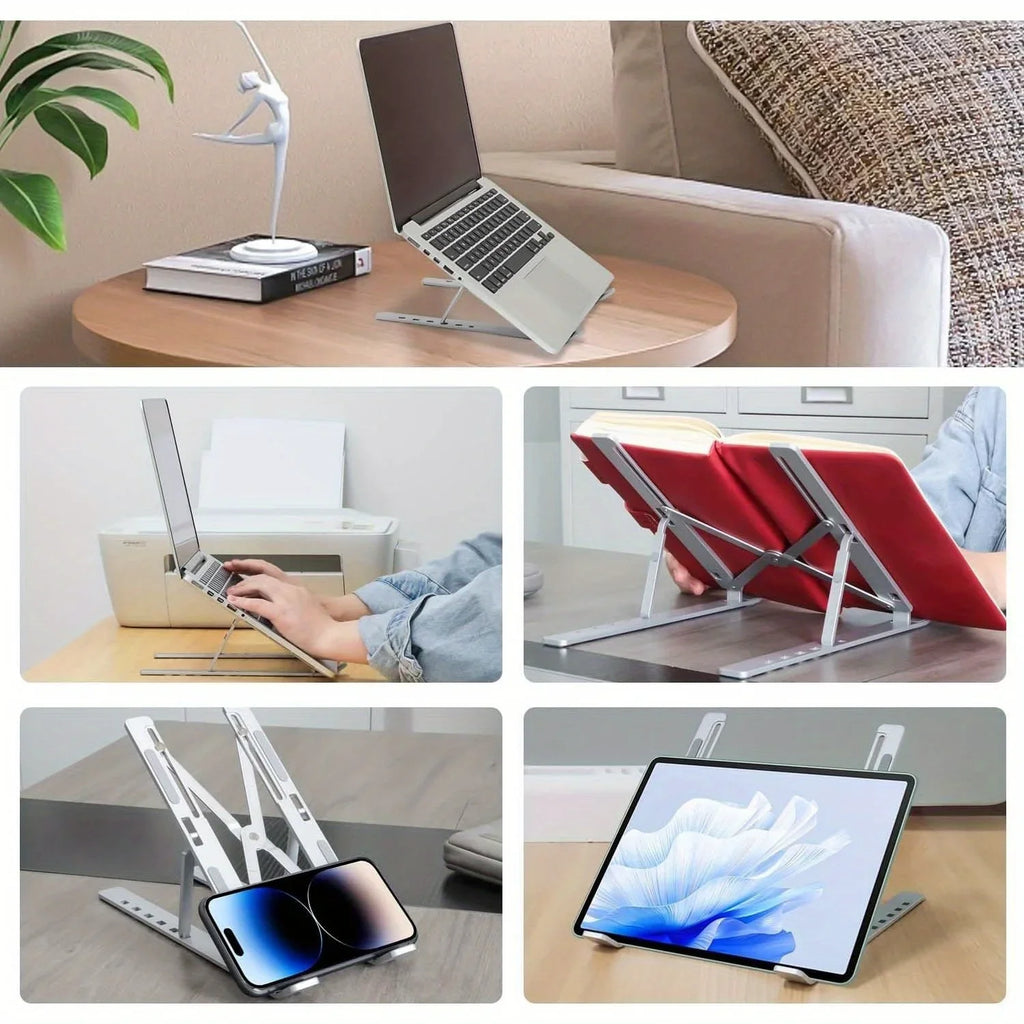 🔥 حامل لابتوب محمول من الألومنيوم قابل للتعديل – تصميم قابل للطي والتبريد