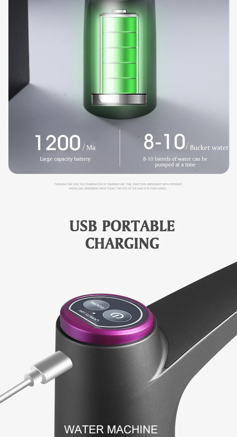 مضخة مياه كهربائية ذكية من ScenyQ – موزع مياه أوتوماتيكي قابل لإعادة الشحن عبر USB
