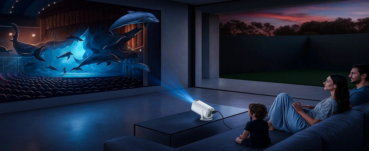 Smart Mini 4K Projector – Wi-Fi & Bluetooth Home Theater