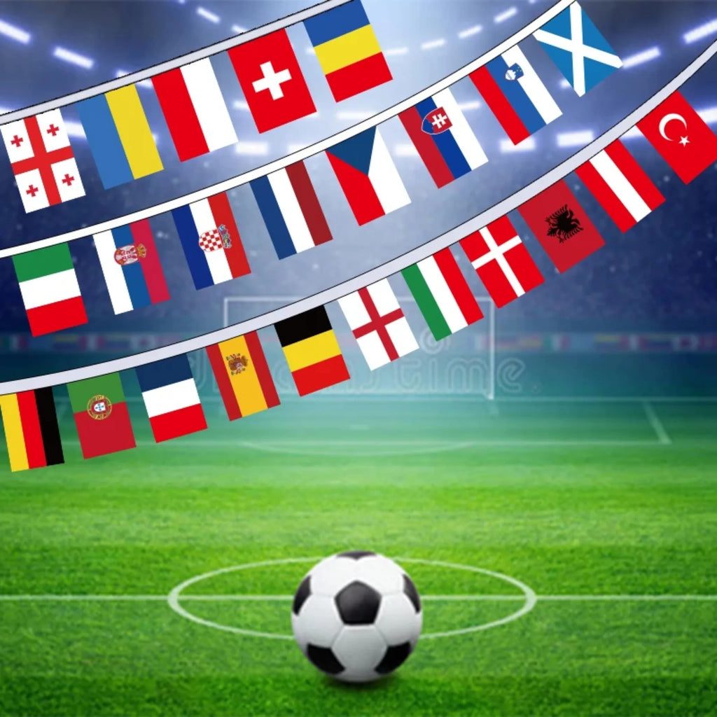 مجموعة أعلام كرة القدم لـ 48 دولة - حزمة ديكورات لحفلة كأس العالم