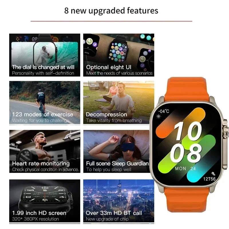 ساعة T10 الترا الذكية 2.09 بوصة | مكالمات بلوتوث وتتبع GPS