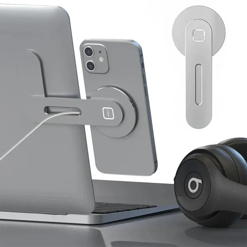 2025 Magnetic Laptop Phone Holder | Foldable Monitor Side Mount | Universal Smartphone Stand