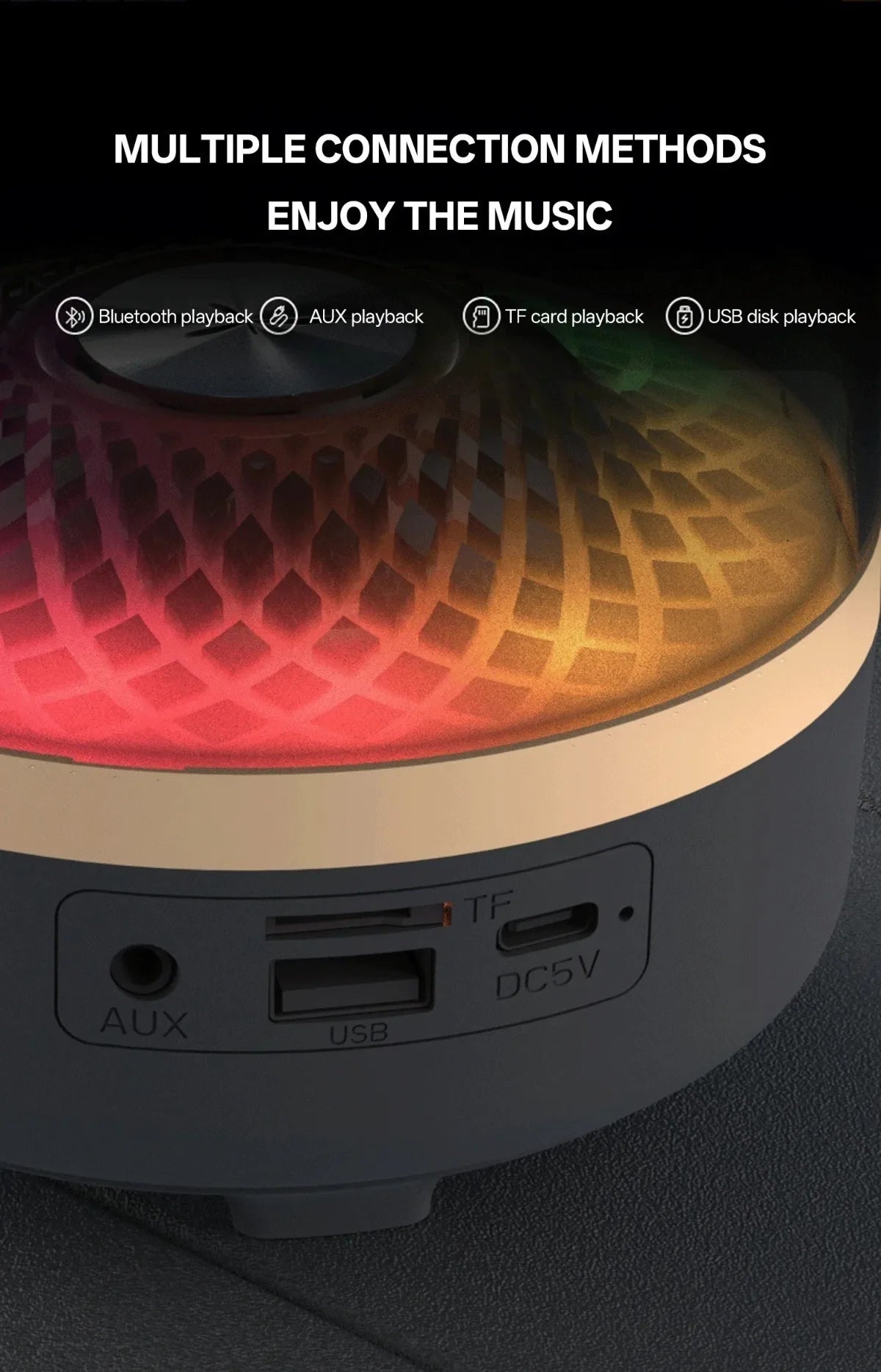 مكبر صوت محمول لاسلكي RGB - صوت باس عميق وأجواء لعب 🔊
