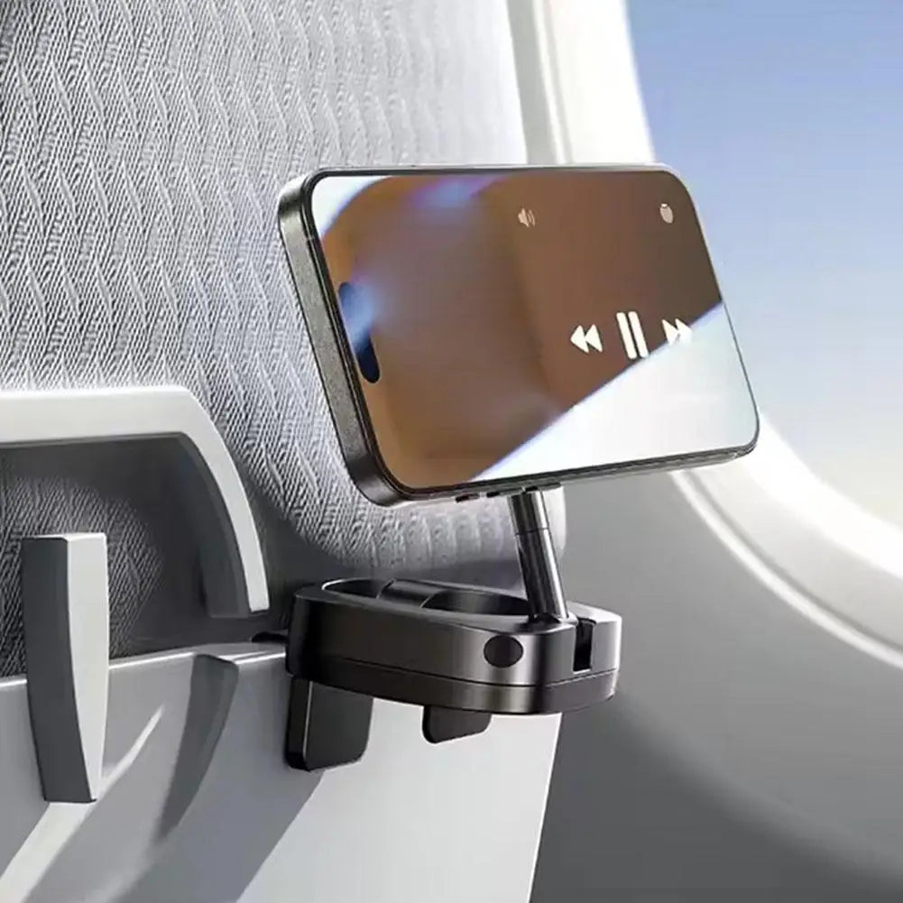 MagSafe Magnetic Phone Holder │ Foldable 360° Travel Stand │ Car & Airplane Mount