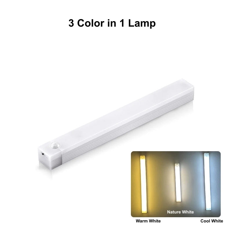 Wireless Motion Sensor LED Night Light – USB Rechargeable Magnetic Cabinet Lamp