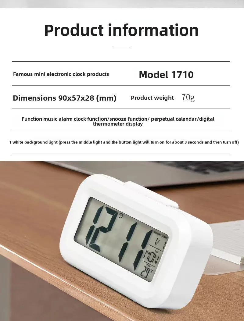 Smart LED Alarm Clock – Modern Digital Desk & Bedroom Display ⏰✨