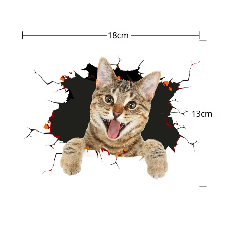 3D Cute Cat Car Sticker | Funny Peeking Vinyl Decal