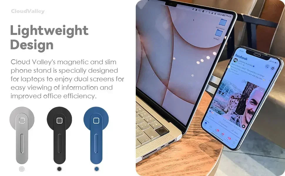 2025 Magnetic Laptop Phone Holder | Foldable Monitor Side Mount | Universal Smartphone Stand