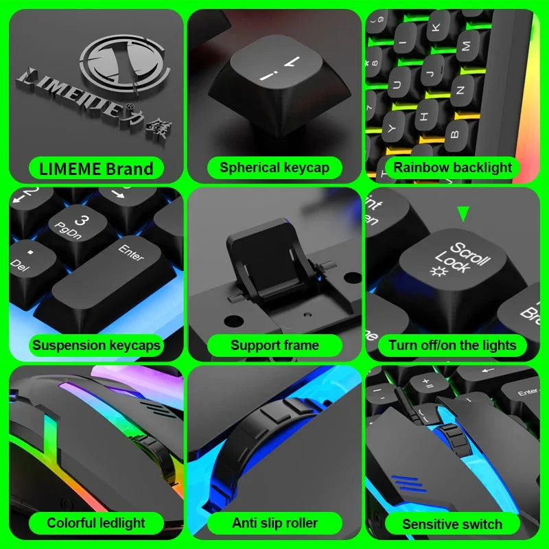 NG GTX350 Gaming Keyboard & Mouse Combo | RGB LED Gamer Set