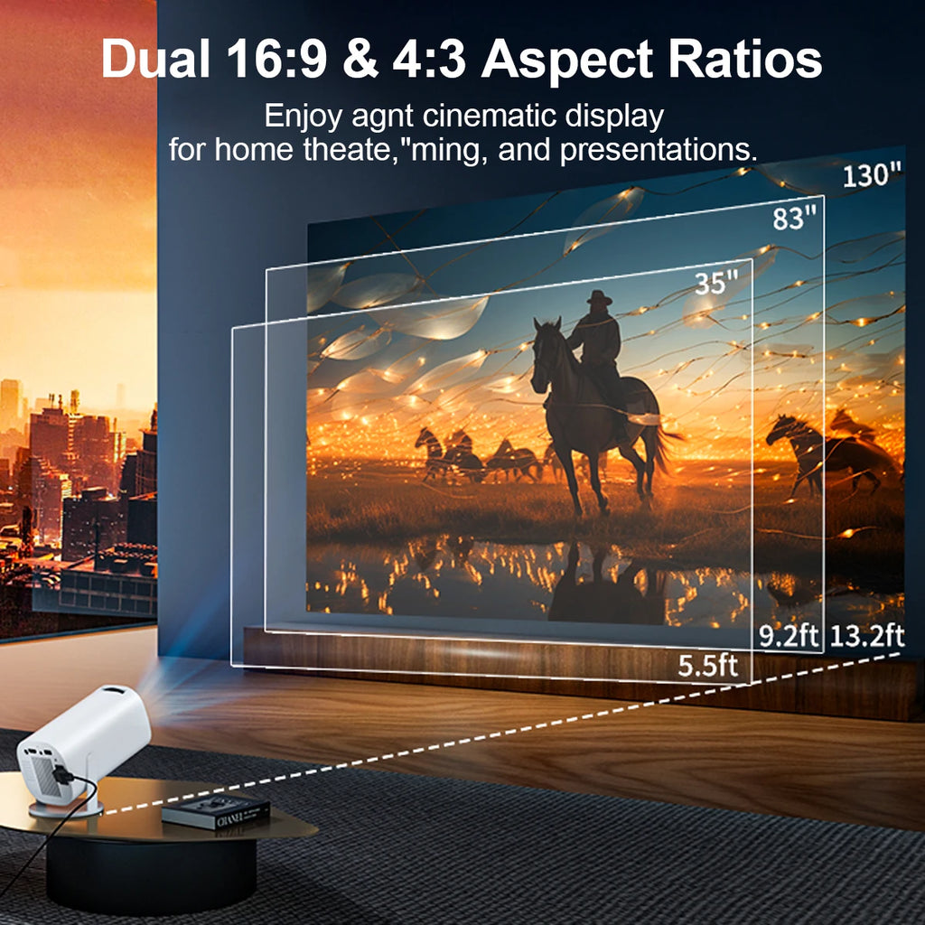 Smart Mini 4K Projector – Wi-Fi & Bluetooth Home Theater