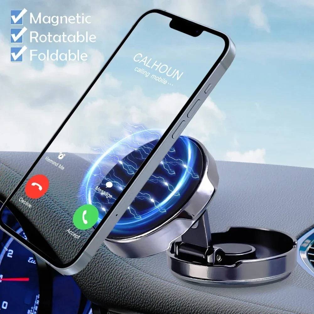 720° Magnetic Car Phone Holder │ Foldable Universal Dashboard Mount │ Strong Magnetic Stand