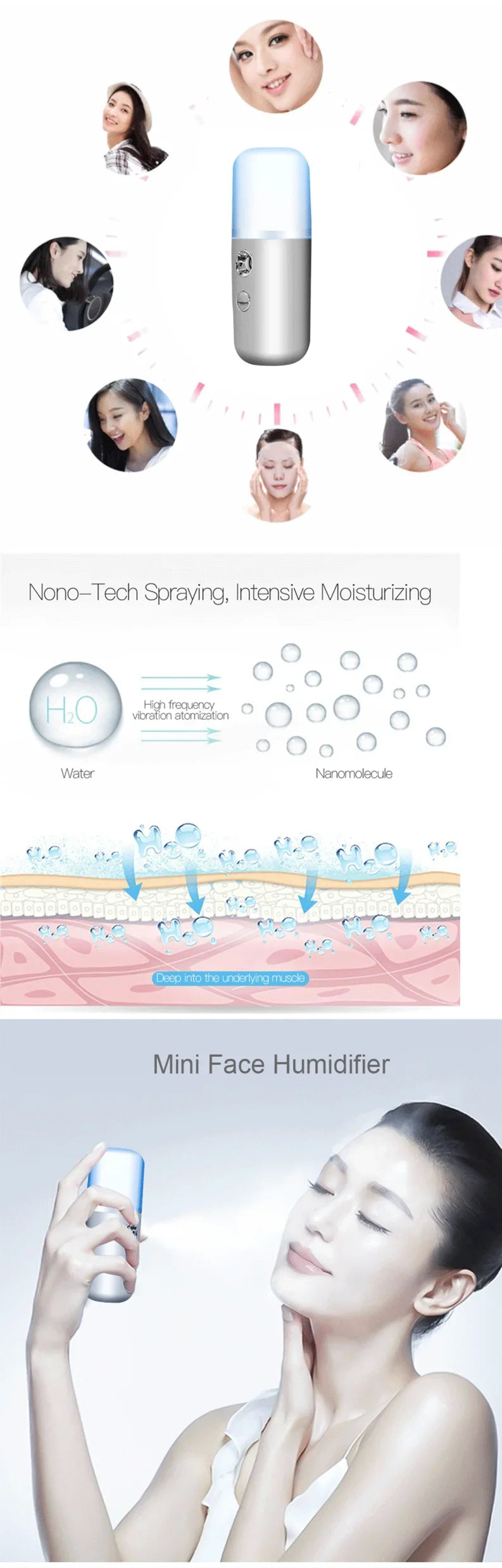 Portable Mini Humidifier & Cool Mist Spray