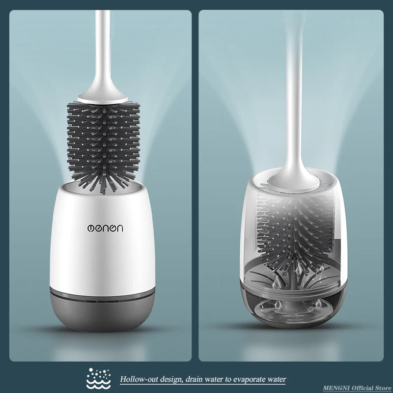 Silicone Toilet Brush Set │ Quick Dry Bathroom Cleaner │ Modern Wall Mounted Brush