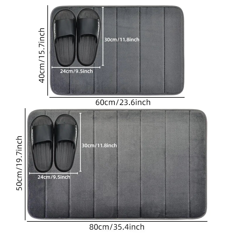 Quick Dry Bathroom Mat │ Soft Anti-Skid Bath Rug │ Modern Absorbent Floor Mat