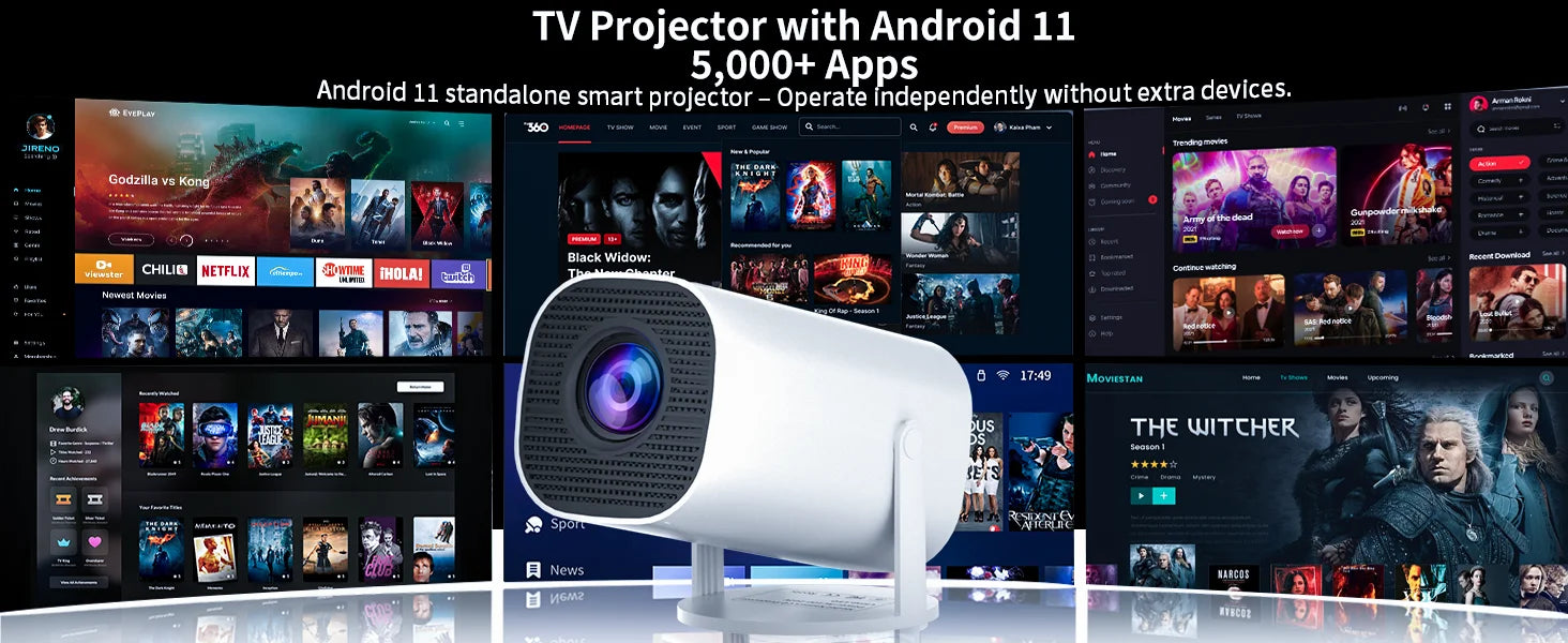 Smart Mini 4K Projector – Wi-Fi & Bluetooth Home Theater