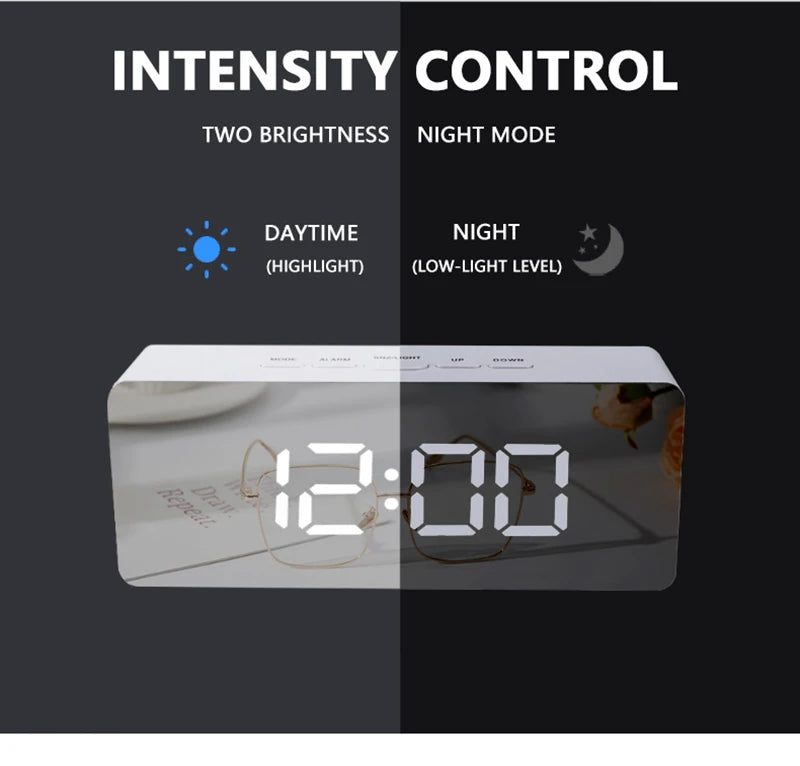 Smart LED Digital Alarm Clock – Sleek Modern Design for Bedroom & Desk ⏰✨