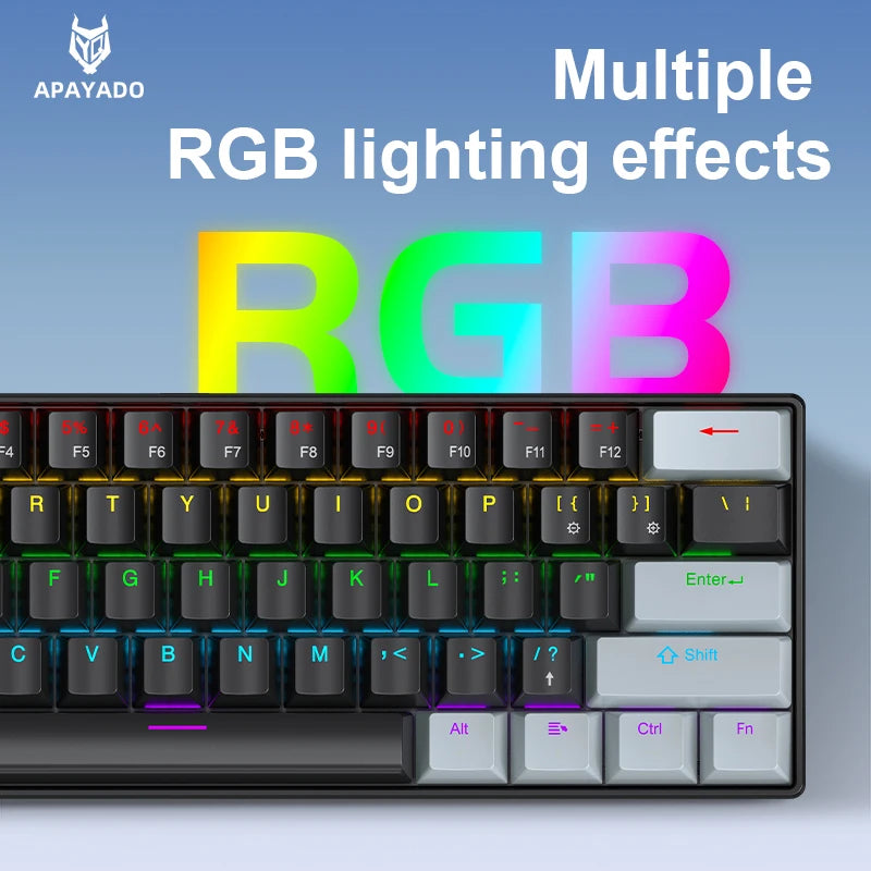 كيبورد الألعاب الميكانيكي أباياو K61 | كيبورد سلكي RGB ذو 61 مفتاحًا