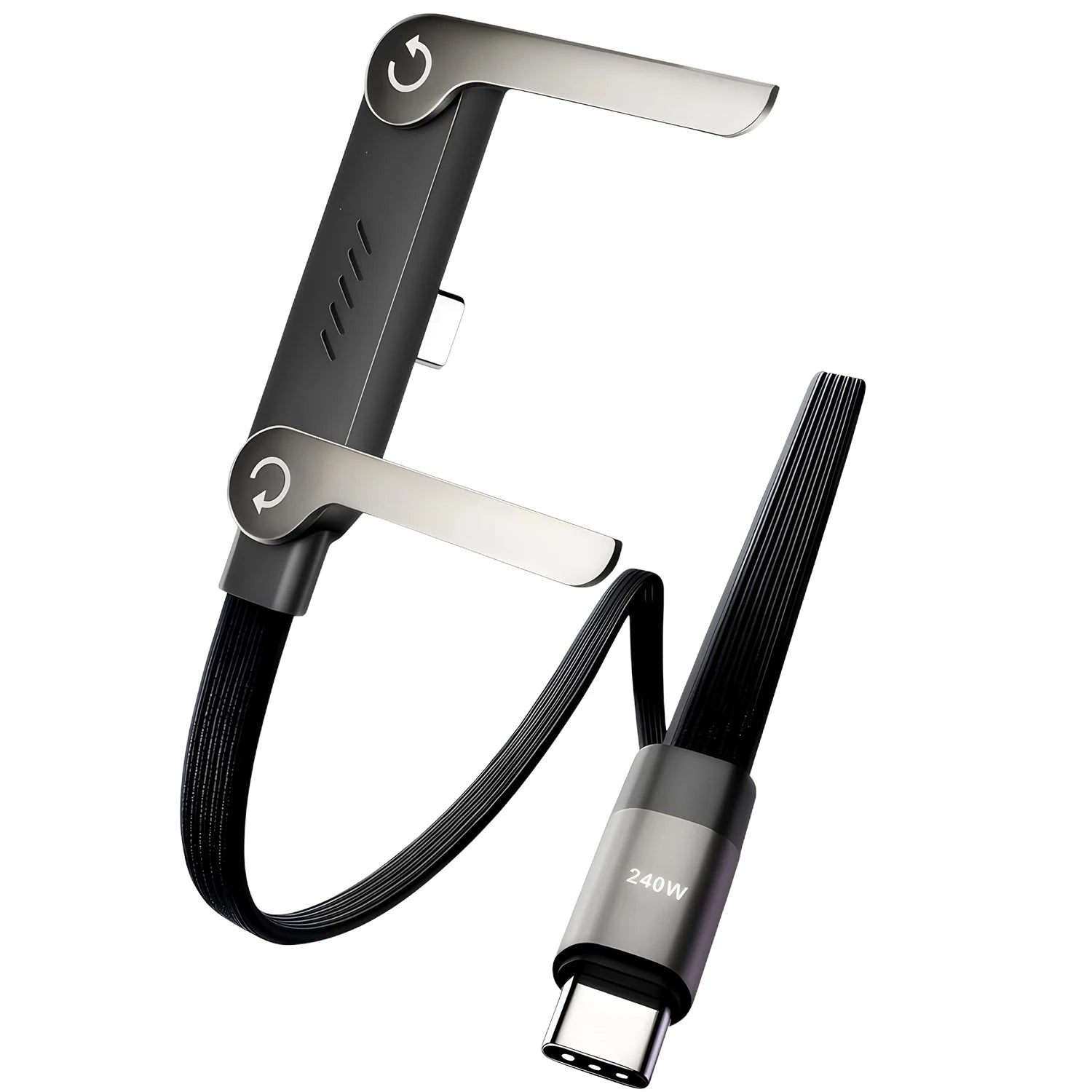 240W Foldable Fast Charging Cable │ Adjustable Phone Holder │ USB PD Fast Charger