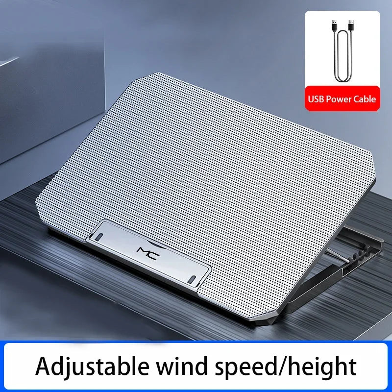 Gaming Laptop Cooling Pad | Adjustable Silent Notebook Cooler Stand | Dual USB Cooling Fan For 12-16 Inch Laptops