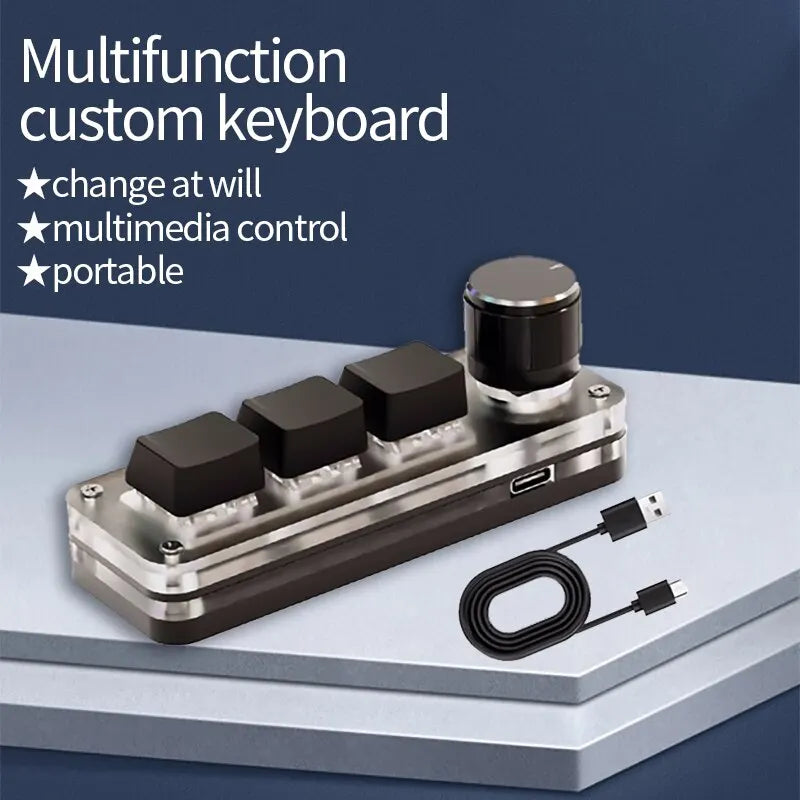 GGBEE RGB Macro Mini Keyboard │ 3-Key Custom Gaming Keypad