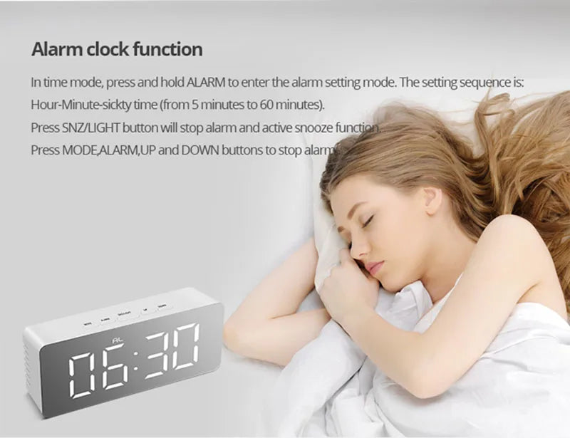 Smart LED Digital Alarm Clock – Sleek Modern Design for Bedroom & Desk ⏰✨