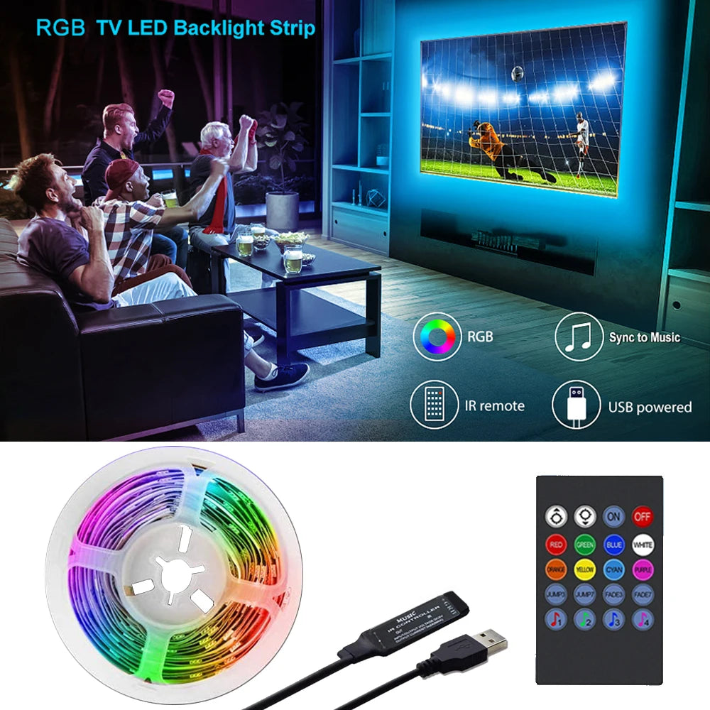 RGB TV Backlight LED Strip – Music Sync Ambient Lighting