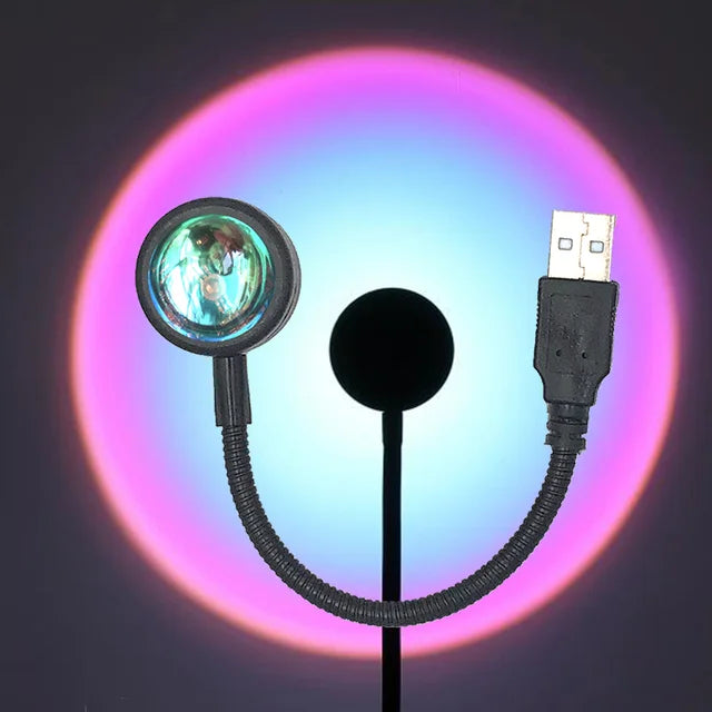 USB Sunset Projection Lamp for Aesthetic Room Lighting