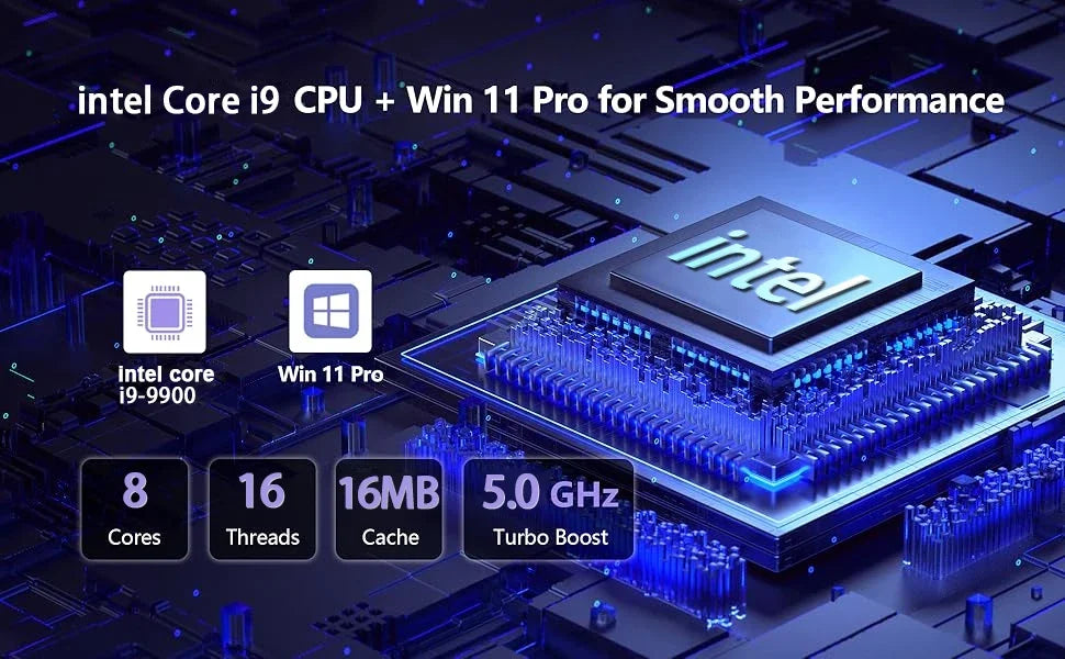 كمبيوتر محمول مقاس 15.6 بوصة بنظام Windows 11 Pro | معالج Intel Core i9-9900 | ذاكرة وصول عشوائي (RAM) سعة 16 جيجابايت وقرص صلب SSD بسعة 1 تيرابايت | كمبيوتر محمول للألعاب والأعمال