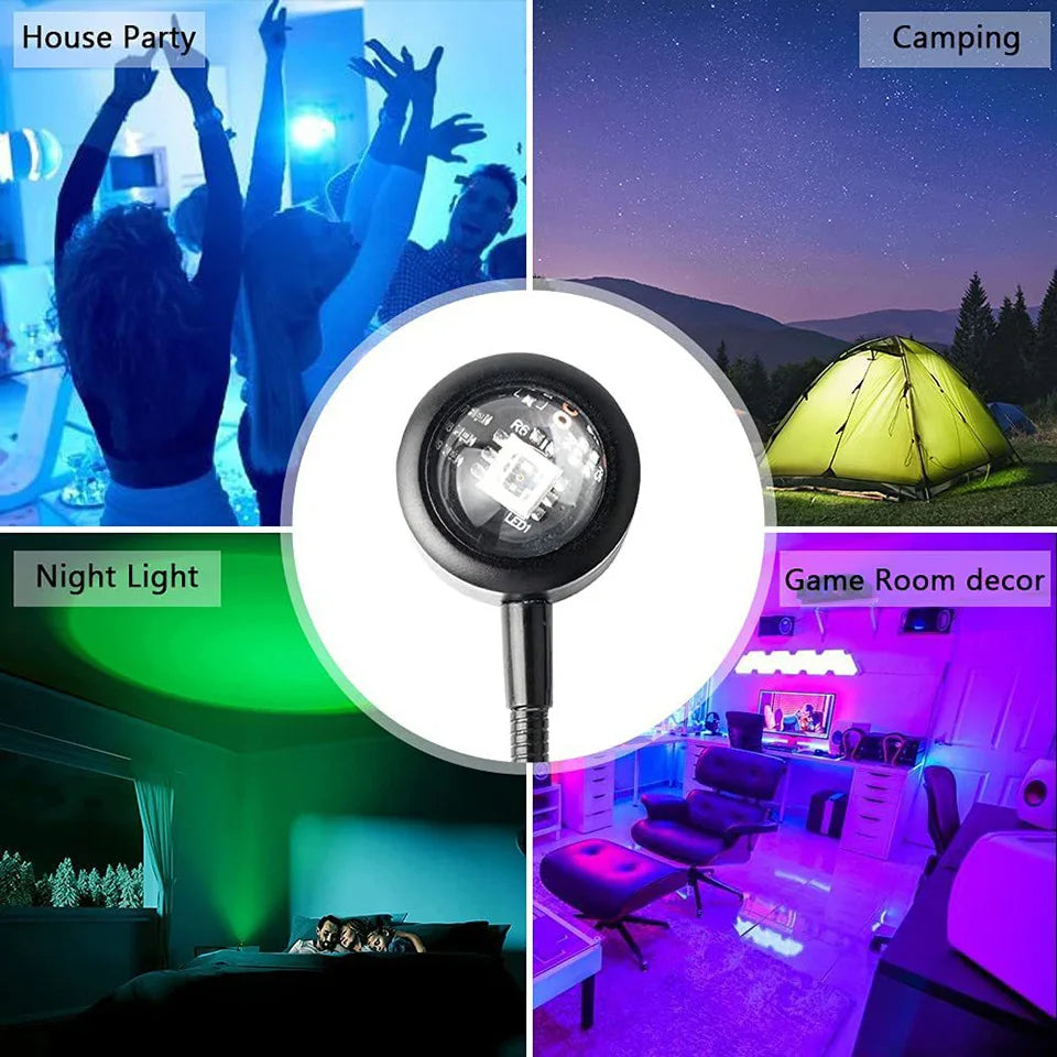 USB Sunset Projection Lamp for Aesthetic Room Lighting