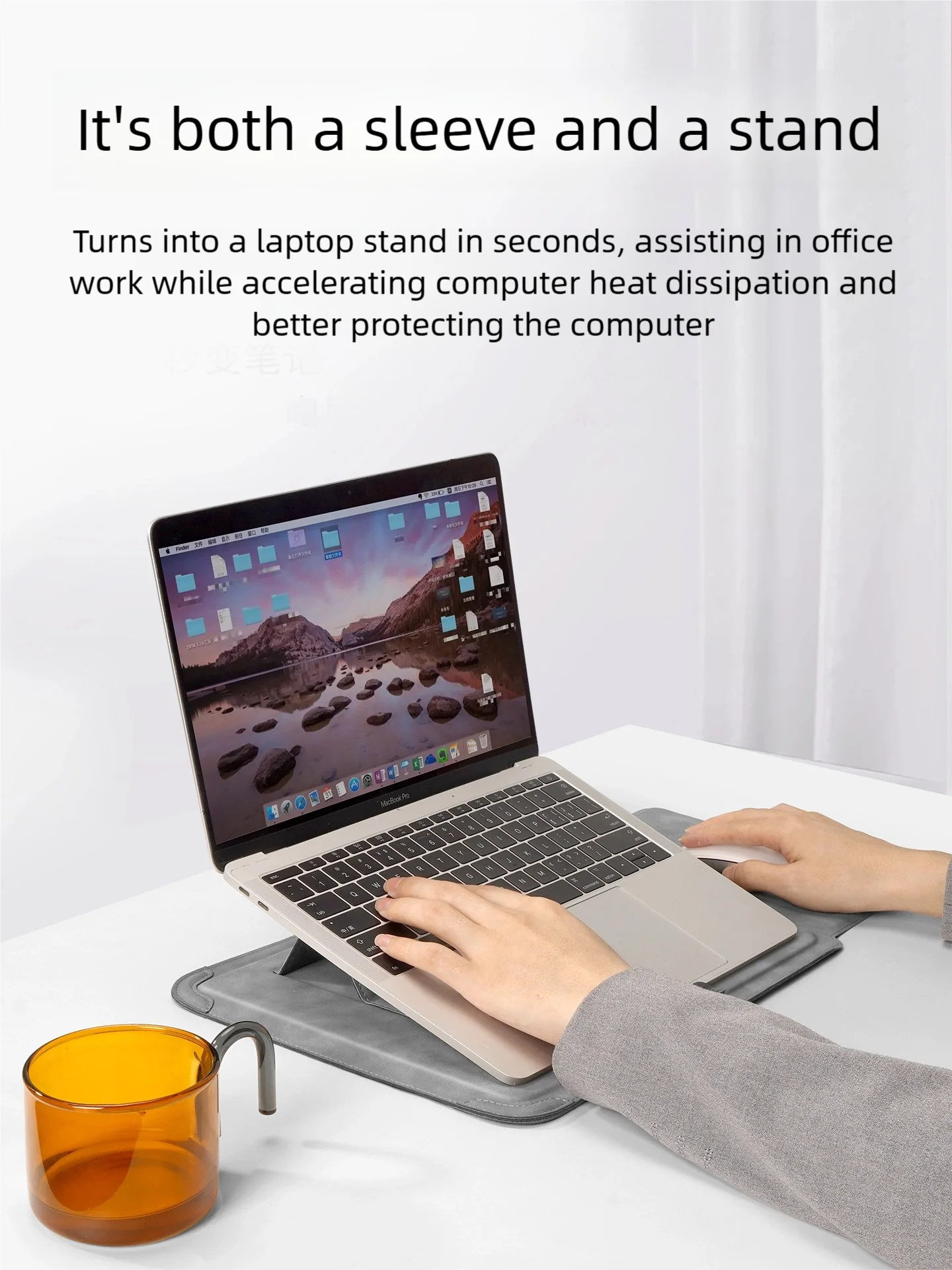 Premium Laptop Sleeve Case with Stand | PU Leather Notebook Bag for MacBook, Huawei, Dell & HP | 13-16 Inch