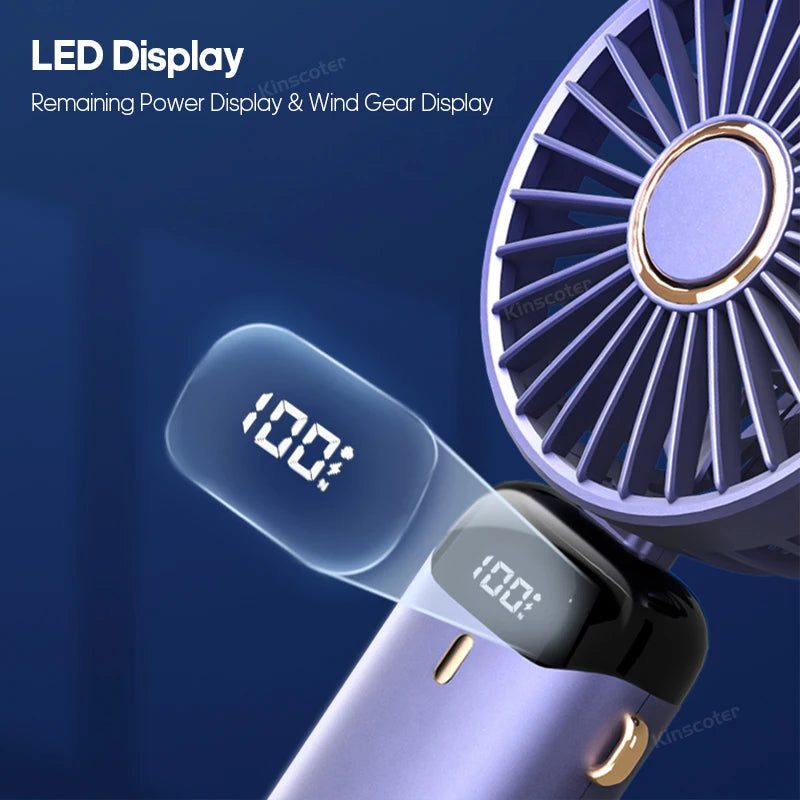 Portable Foldable Mini Fan with Phone Stand & LED Display
USB-C