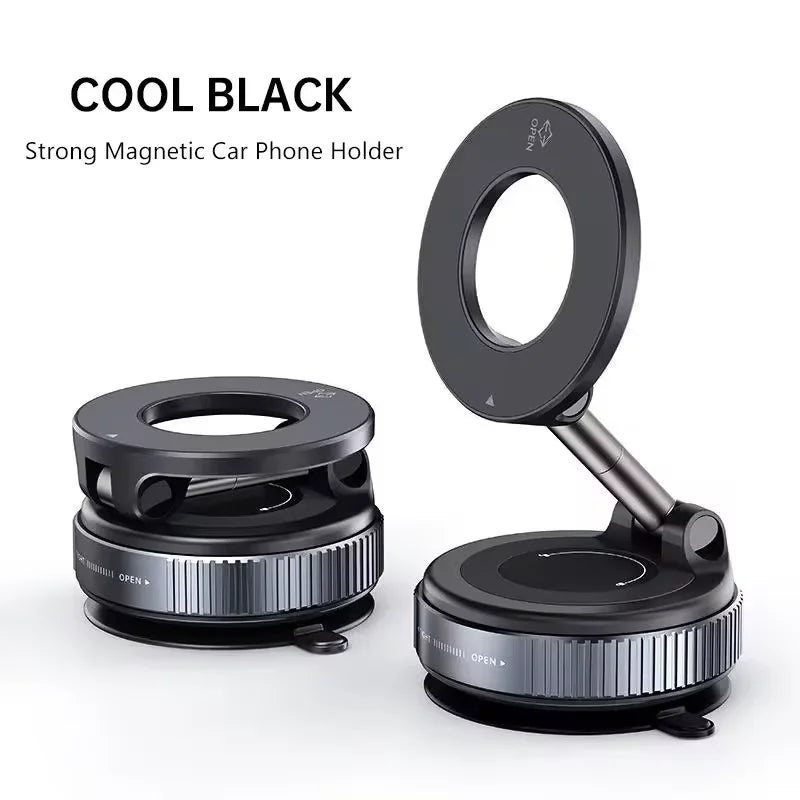 Magnetic Vacuum Phone Holder | 360° Foldable Car Mount