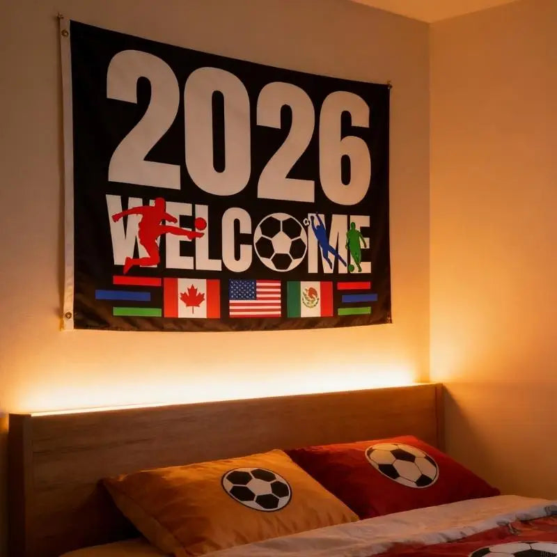 2026 World Cup Flag Banner – North America Football Party Decor